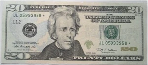 US Federal Twenty Dollar bill Star Note JL05993958 * Series 2009-Fancy -Unique - Picture 1 of 6