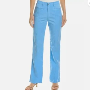 J Mclaughlin Womens Emmie Jean 4 Blue Straight Cotton Tencel Pants Front Seam - Picture 1 of 6