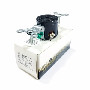 4710 Leviton Black Wall Receptacle, 15 Amp 125 Volt, Black - Picture 1 of 5