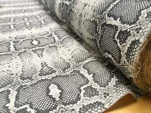 GREY SNAKE SKIN Animal Print Fabric Cotton curtain decor dress DIGI 55'' wide - Picture 1 of 7