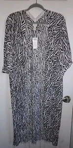 NEW Chico's Size 1 (Medium) Zebra Cherie Cocoon Open Long Sweater NWT $119 - Picture 1 of 9