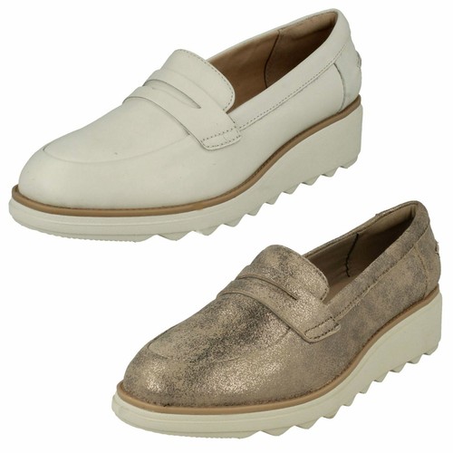Scarpe donna Clarks casual con zeppa slip on Sharon Ranch