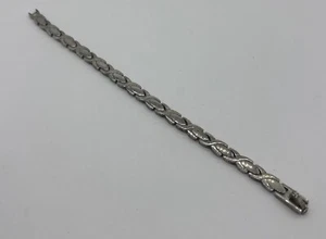 "Brazalete de eslabones vintage de plata de ley .925 X & O 7"" 20,3 gramos" - Imagen 1 de 3
