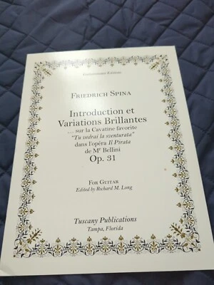 Friedrich Spina Introduction Et Variations For Classical Guitar Rare Sheet Music - Image 1 of 4