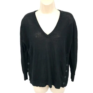 J. Crew Womens Knit Linen Viscose Blend V Neck Semi Sheer Sweater Size M - Picture 1 of 8