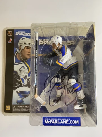 Autographed Chris Pronger St. Louis Blue Series 2 NHL McFarlane Figure 2001 Cover