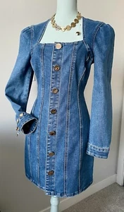 Neu mit Etikett schickes Jeanskleid Größe M mit Schmuck  - Bild 1 von 6