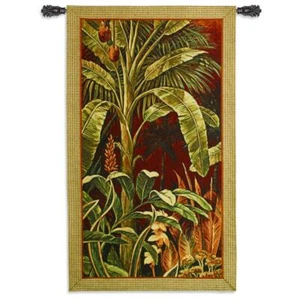 35x60 BALI GARDEN I Palm Jungle Tropical Tapestry Wall Hanging  - Picture 1 of 1