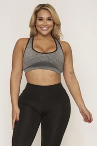 Sujetador deportivo negro talla grande para mujer 0X 1X ropa deportiva transpirable - Imagen 1 de 3