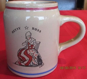 Taza Betsy Ross de gres vintage - Imagen 1 de 4