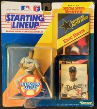 Eric Davis L.A. Dodgers 1992  Starting Lineup Kenner Figure w/ Poster and Card