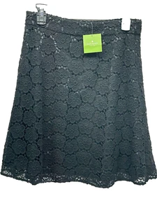 Kate Spade Rock The Rules Damen schwarz Größe 6 Blüte Blume Spitze Rock (C3) - Bild 1 von 6