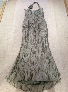 Linea Raffaelli Evening Wedding Prom Dress size 42, uk 12-14. Metallic Gold/oliv - Picture 1 of 8