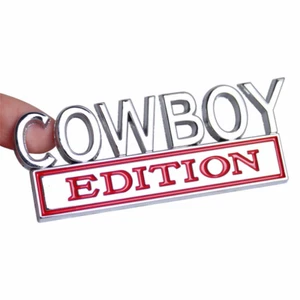 1X Cowboy Edition Emblems 3D Badges Decal for Universal Car Truck SUV Chrome Red - Picture 1 of 2