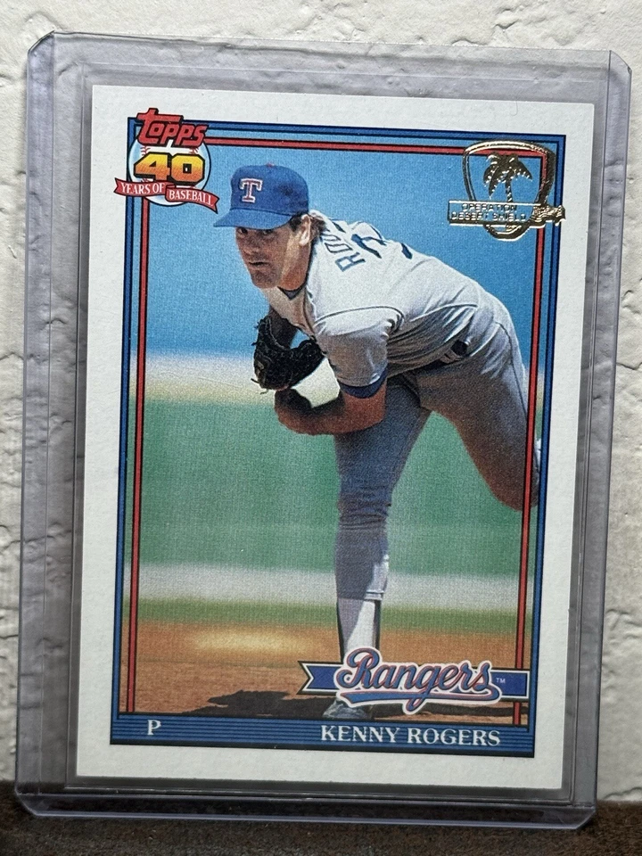 1991 Topps Operation Desert Shield #332 Kenny Rogers Texas Rangers NM 4 - Image 1 of 2