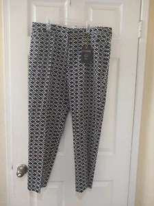 Pants by Zac & Rachel Women's Sz 14 Black/off white cropped NWT MSRP $60 - Imagen 1 de 5
