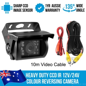 Heavy Duty CCD IR 12V/24V Colour Reversing Camera Reverse Rear view Car iPoster - Picture 1 of 12