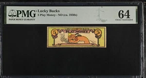 Disney Lucky Bucks Version Release: 1937 "Pluto" - PMG 64 Choice Uncirculated - Picture 1 of 2