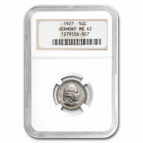 1927 Vermont Sesquicentennial Half Dollar MS-62 NGC - SKU#193773 Cover