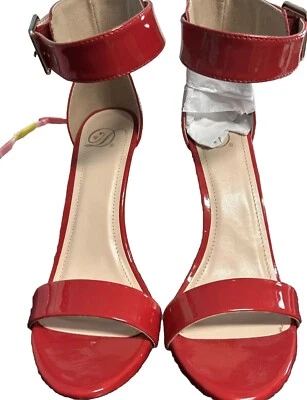 ❤️ Día de San Valentín DELICIOUS Mujer’s Cantor Picos Rojo Charol Tacones Zapatos Talla 8 Foto 1 de 4