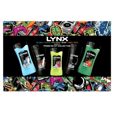 Lynx Body Wash 5 pack Gift Set Africa/Chill Jungle/Epic/Black Fresh Shower Gel