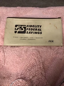 Vintage FIDELITY FEDERAL SAVES Indiana Columbus Seymour + Bank Vinyl Geldbeutel - Bild 1 von 3