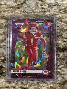 Panini Prizm Xavier Worthy RC 2024 púrpura hielo novato #/225 Kansas City Chiefs - Imagen 1 de 2