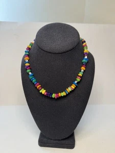 Artisan 16-18” Multi Colored Shell Necklace Colorful Dyed Shells - Picture 1 of 12