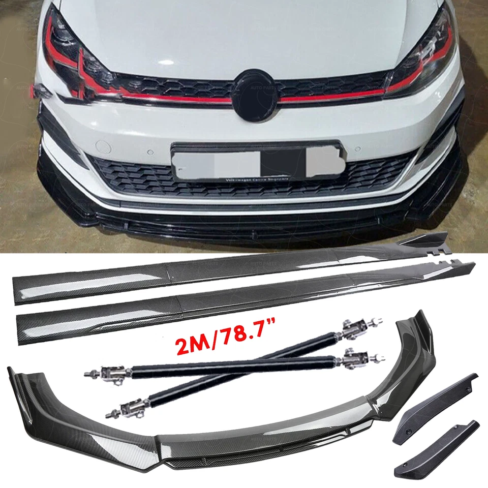 For Volkswagen Scirocco Carbon Fiber Side Skirt Rear & Front Bumper Lip Splitter - Image 1 of 4