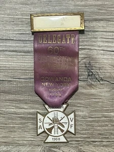Vintage 1968 60th SW State Fireman's Convention Souvenir Ribbon Medal New York - Picture 1 of 5