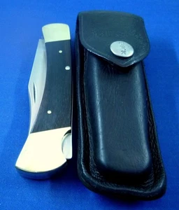 VTG BUCK 110 NO DOT folding Hunter Pocket Knife USA 1972-4, Buck leather sheath - Picture 1 of 11