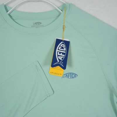 AFTCO Samurai Performance Shirt Men's Medium Teal Fisherman Long Sleeve UPF 50 - Image 1 of 4