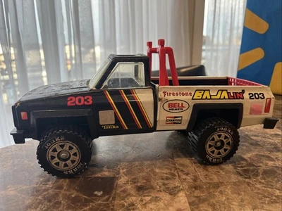 Camioneta pickup Tonka Baja Lin’ Firestone Champion #203 vintage 1983 acero prensado Foto 1 de 4