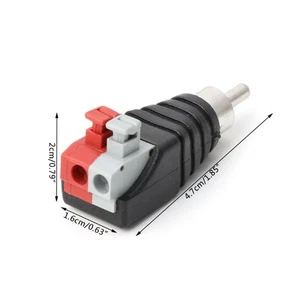 Speaker Wire A/V Cable to o Male RCA Connector Adapter Jack Press Terminal - Afbeelding 1 van 7