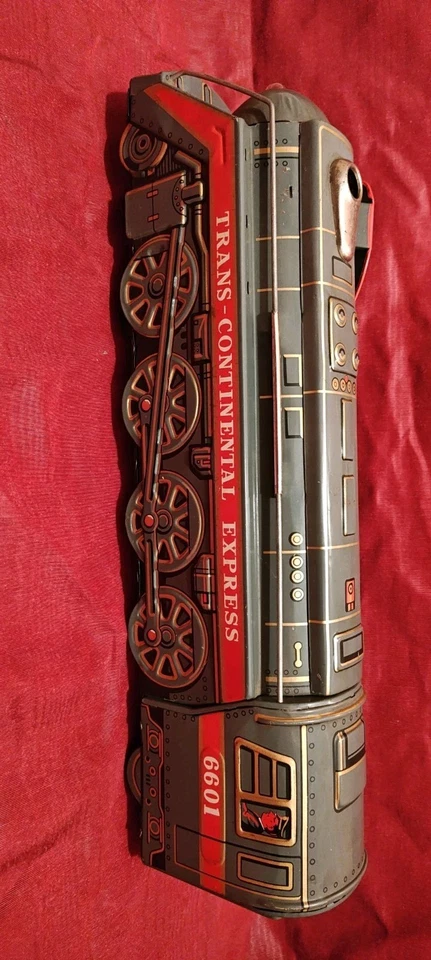 Tren expreso transcontinental vintage alimentado por batería de estaño Foto 1 de 4