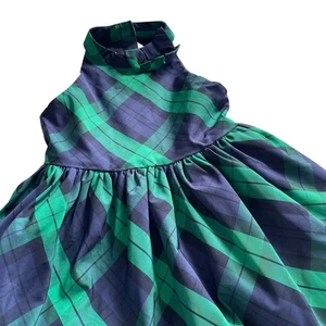 Janie & Jack Holiday Party Dress 5 Black Watch Tartan Plaid Tulle Petticoat Bow - Picture 1 of 6