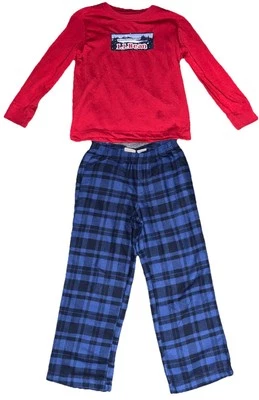 儿童男孩,L.L. 豆子,红色和蓝色,冬季,聚酯纤维,睡衣套装,尺寸 5/6 — 第 1/4 张图片