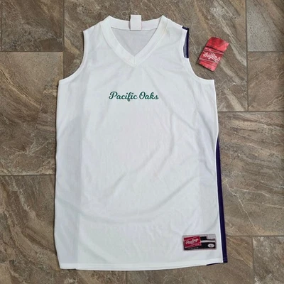 Camiseta deportiva para mujer Rawlings Pacific Oaks sin mangas blanca púrpura baloncesto L Foto 1 de 4