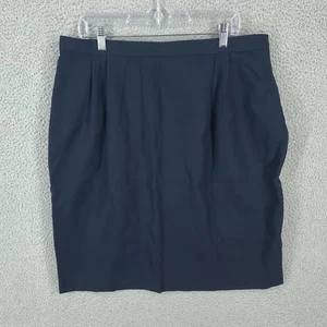 Gonna Talbots vintage donna 20 più blu 100% lana zip schiena ginocchio tasche - Foto 1 di 10