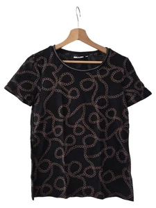 WE T-Shirt Donna Nera Grafica Cotone Casual (IT 40, EU 36) - Foto 1 di 3