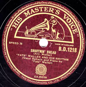 FATS WALLER 78 SHORTNIN' BREAD / MY VERY GOOD FRIEND THE MILKMAN HMV BD 1218 E - Foto 1 di 1