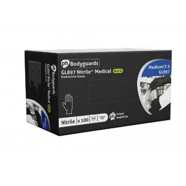 Bodyguard GL8975 XL Disposable Gloves - Black (100 Piece)