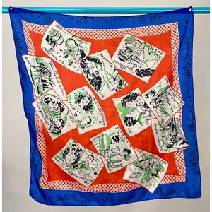 Special Vintage 1950s Glentex Silk Scarf with Song Titles and Photo Depict AS IS - Picture 1 of 8