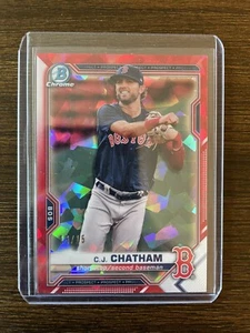 2021 Bowman Chrome Sapphire C.J. Chatham Red Refractor 15/15 BCP-115 - Red Sox - Picture 1 of 6