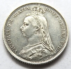 6 PENCE 1887 GREAT BRITAIN , SILVER .925 , 19.3 mm , 2.79 g - Picture 1 of 2