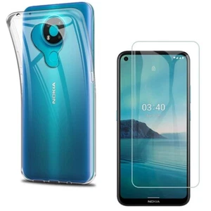 For NOKIA 3.4 CLEAR CASE + TEMPERED GLASS SCREEN PROTECTOR SHOCKPROOF COVER - Picture 1 of 12