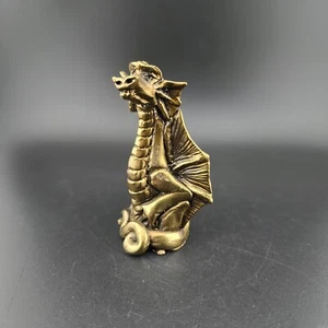 Vintage Brass Metal Dragon Chinese Mythological Figure Handmade - Picture 1 of 10