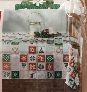 Mantel Vinilo Patchwork Navidad Copos de Nieve Vacaciones, NUEVO en Paquete, Elige Talla - Imagen 1 de 10