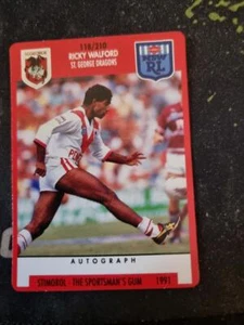 Stimorol 1991 NSW Rugby League Card number 118 Ricky Walford St George Dragons - Picture 1 of 1