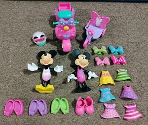 Disney Minnie Mouse Snap N Style Bow-Tique Snap On Clothes & Accessories Lot - Picture 1 of 10